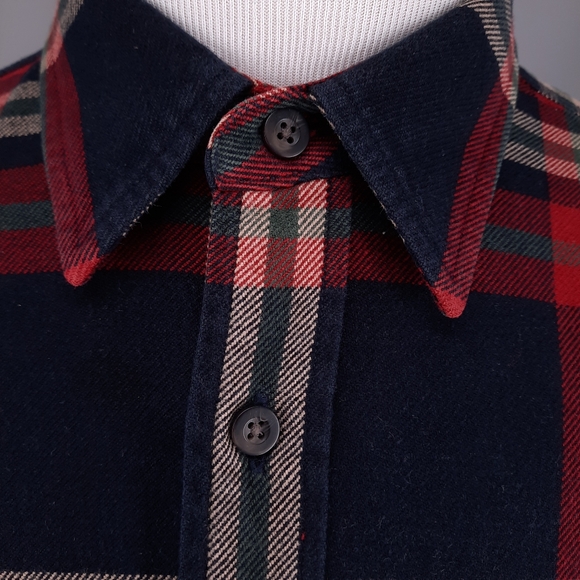 Eddie Bauer Heavy Flannel Plaid Shacket Men's Size Large Button Up Long Sleeve - Picture 3 of 10